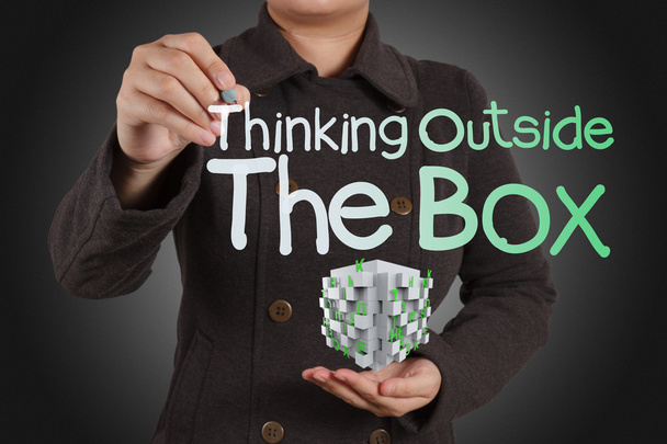 thinking outside the box as concept - Photo, Image