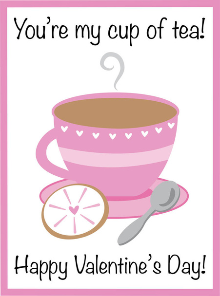 You Are My Cup of Tea Valentine - Vector, Imagen