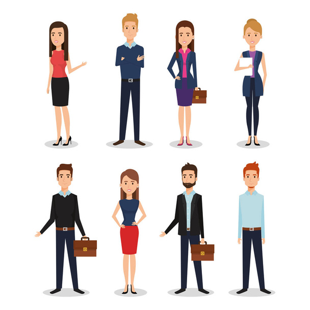 business people group avatars characters - Vector, Image