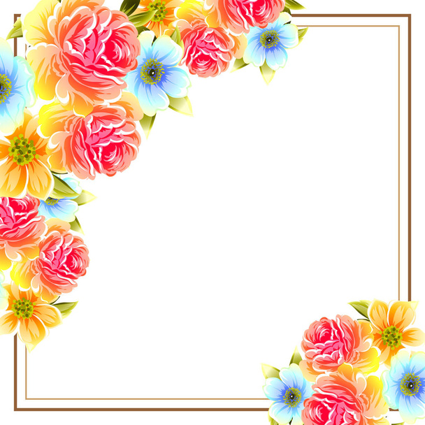 Vintage style ornate flower card. Floral elements in color - Vektor, obrázek