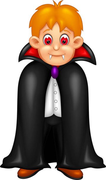 schattig vampier cartoon permanent met lachen - Vector, afbeelding