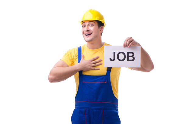 Reparateur in recruitment concept geïsoleerd op witte achtergrond - Foto, afbeelding