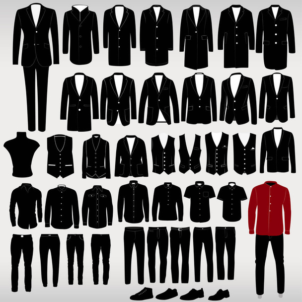    Um conjunto de roupas masculinas em um estilo de negócio
  - Vetor, Imagem