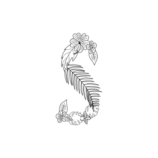S betű virág dísz - Vektor, kép
