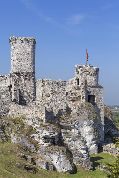 Ruinas del castillo medieval del siglo XIV, Castillo de Ogrodzieniec, Sendero de las Águilas Nidos, Podzamcze, Polonia
 - Foto, Imagen