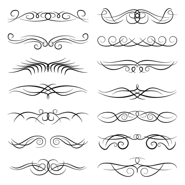 Set of vintage decorative curls, swirls, monograms and calligraphic borders. - Vector, Image