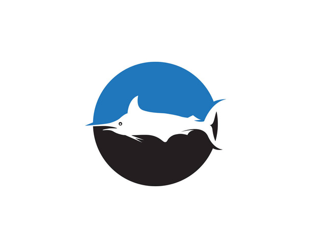 Marlijn springen vis logo en symbolen pictogram - Vector, afbeelding