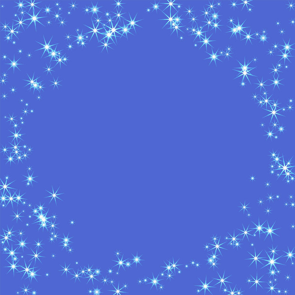 Blue, cold, scattered chaotically confetti-stars  - Vector, Image