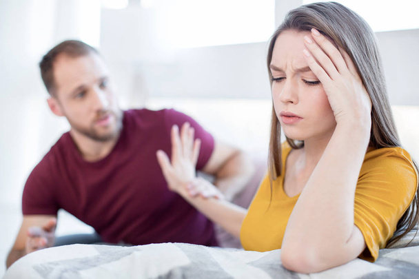 Upset woman not wanting to talk with her man - Photo, Image