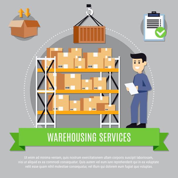 Warehouse Services Composition - Vector, Image