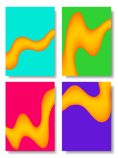 Fundo de cores fluidas definido. Formas fluidas com cores hipster. Aplicável para cartão de presente, capa, cartaz. Modelo de vetor Eps10
. - Vetor, Imagem