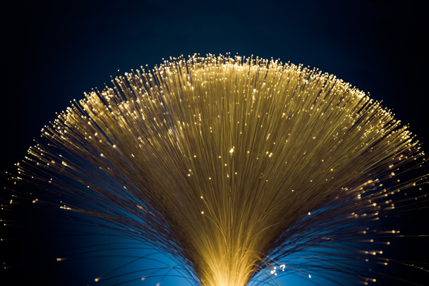 shiny yellow fiber optics texture background - Photo, Image