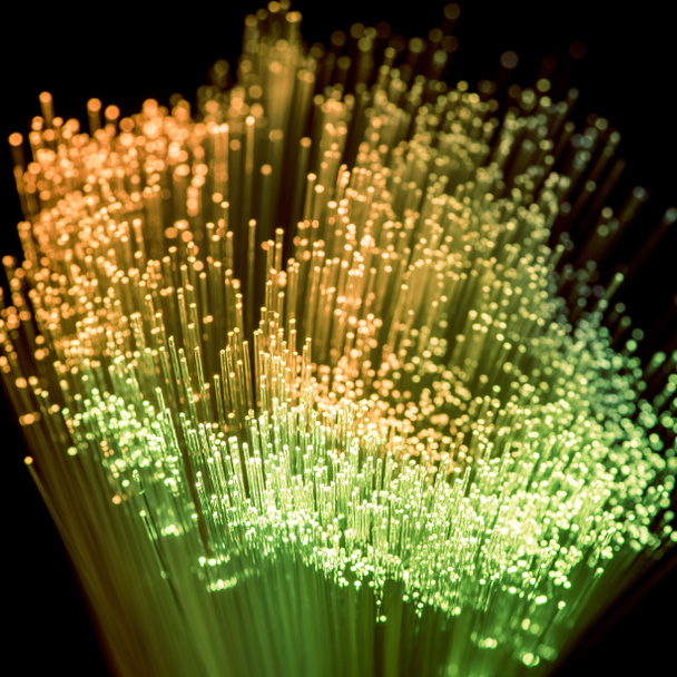 glowing green and yellow fiber optics texture  - Photo, Image