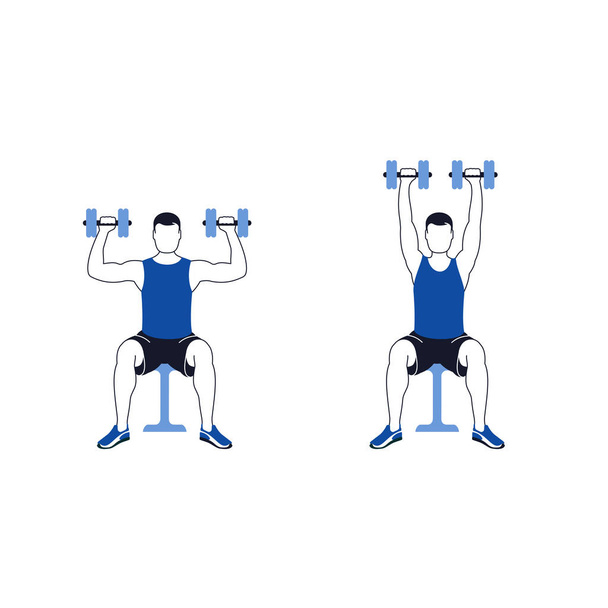 Ejercicios de fitness para hombro
 - Vector, Imagen