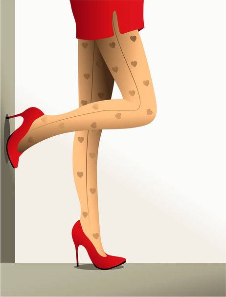 Фон Валентина с туфлями на высоком каблуке
 - Вектор,изображение