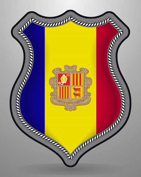 Drapeau d'Andorre. Badge vectoriel et icône
 - Vecteur, image