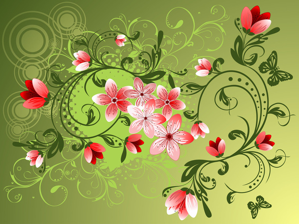 Floral painting - Vector, Imagen