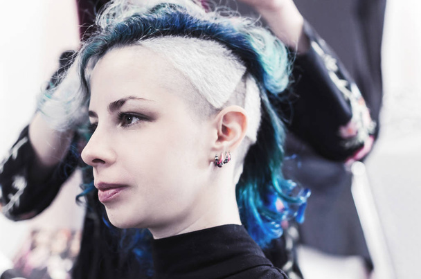 portrait of a young punk girl, hairdresser or haircolor concept - Foto, immagini