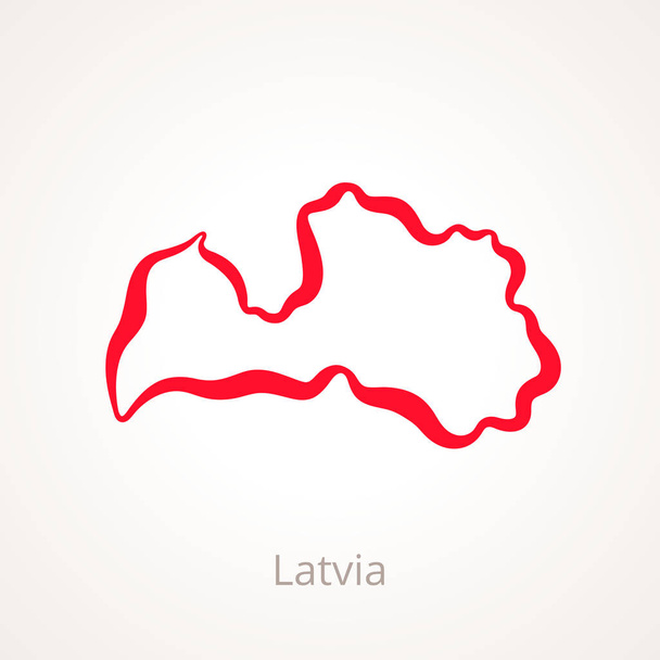 Letonia - Mapa del esquema
 - Vector, Imagen