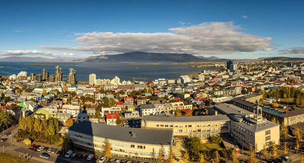 Reykjavik, Islandia widziany z góry - Zdjęcie, obraz