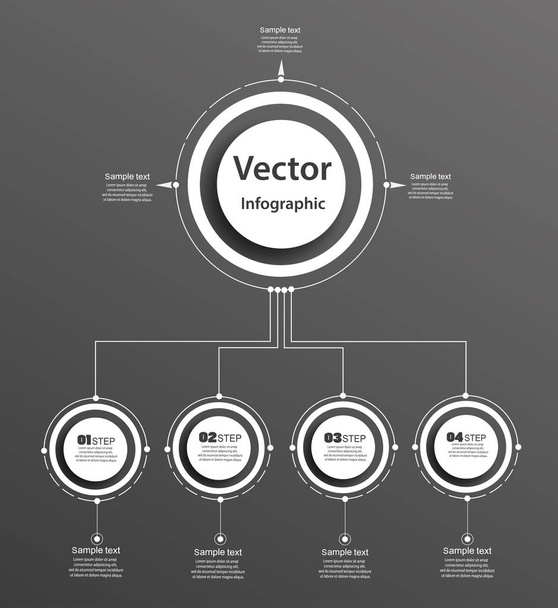 Infographic design template. Business concept with options and 4 steps . For content, diagram, flowchart,steps, parts,timeline infographics, workflow layout,chart,illustration. Vector eps 10 - Vetor, Imagem