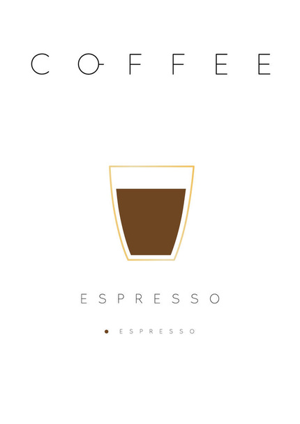 Poster kahve espresso beyaz - Vektör, Görsel
