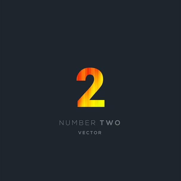 logo design of multicolor 2 number, number two symbol on dark background - Вектор, зображення