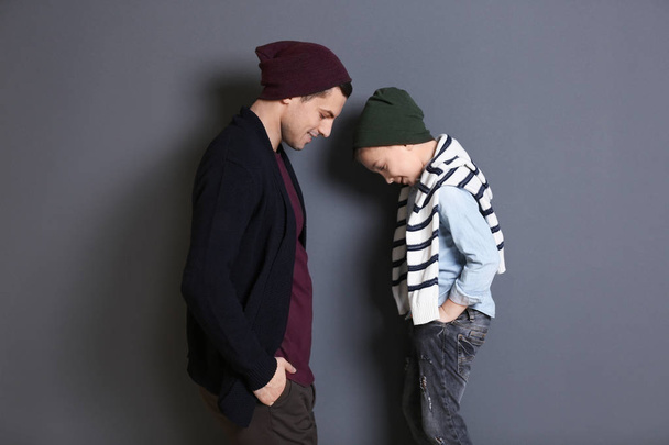 Stylish father and son - 写真・画像