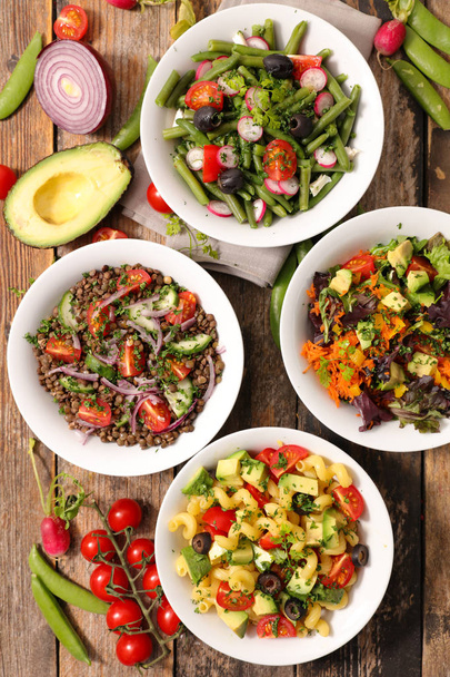 selection of vegetable salad bowls - Foto, Imagen