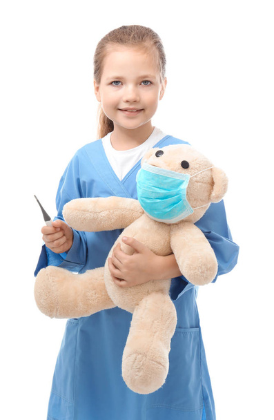 little girl in doctor uniform  - Fotó, kép