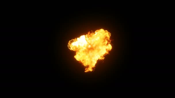 Ultra high detailed footage of fire explosion isolated on black background. - Footage, Video