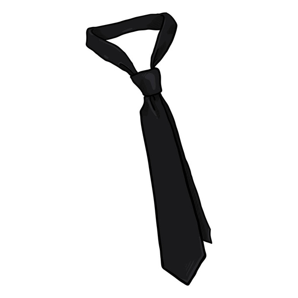 cartoon classic black necktie, vector, illustration - Vektor, obrázek