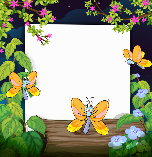 Метелики і біла дошка
 - Вектор, зображення