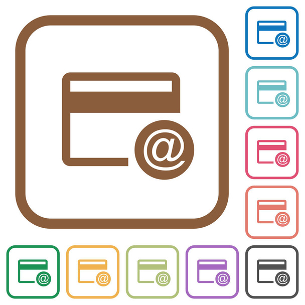 E-Mail-Benachrichtigungen per Kreditkarte einfache Symbole - Vektor, Bild