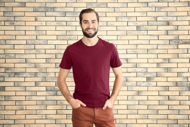 Young man in stylish t-shirt  - Foto, Imagen