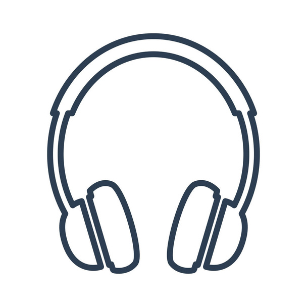 ícone de fone de ouvido no fundo branco - Vetor, Imagem