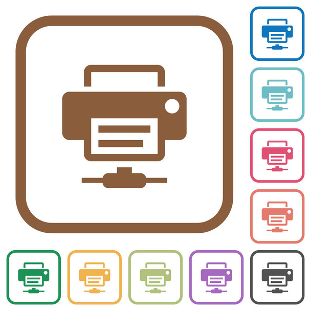 Network printer simple icons - Vector, Image