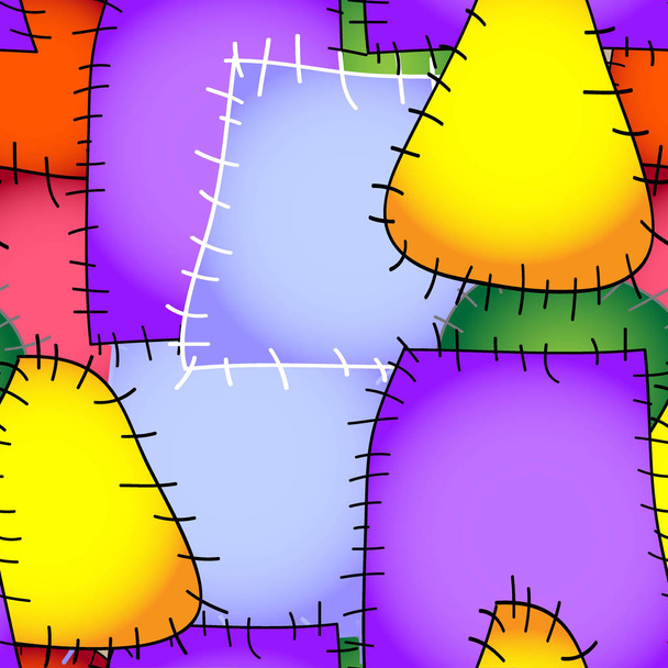 naadloze patronen met stof lappendeken afbeelding - Vector, afbeelding