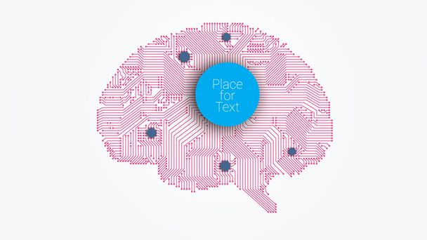 回路基板ベクトル脳 - ベクター画像