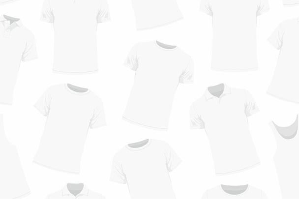Seamless pattern of white clothes. Background of clothing. Scattered clothes - Vector, Image