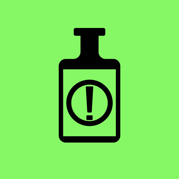 изолированная химическая пробирка на зеленом фоне
 - Вектор,изображение