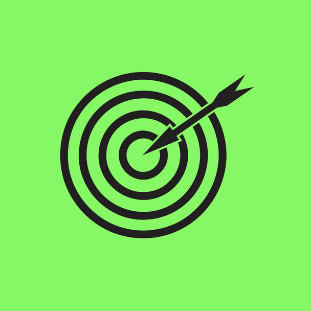 Aim icon  on green background - Vector, Image