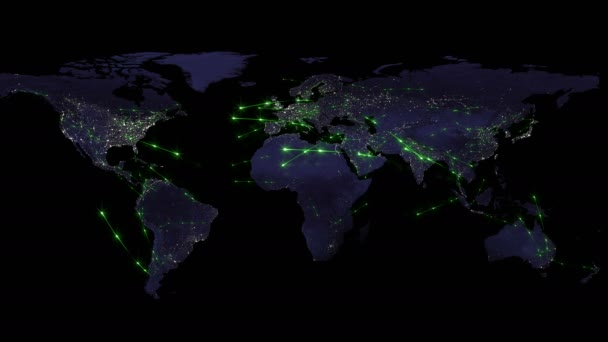 Abstrakcyjne pojęcie globalnej sieci. Internet i globalnej komunikacji, globalnego biznesu i komunikacji transportu ziemi - Materiał filmowy, wideo
