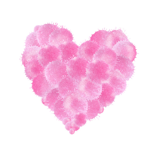 Salpicos de coração cor de rosa. Ilustração do coração aquarela
 - Foto, Imagem
