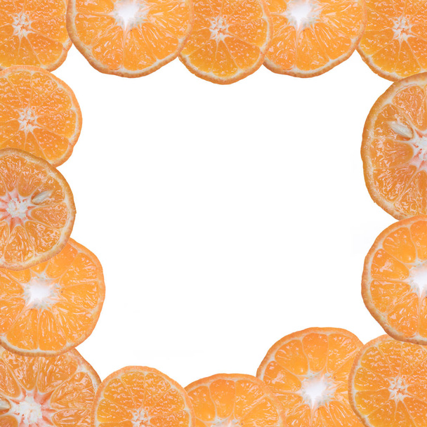 marco de frutas y verduras aisladas sobre un fondo blanco
 - Foto, imagen