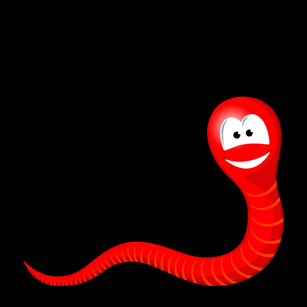 Precioso gusano rojo
 - Vector, imagen
