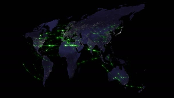 Concepto abstracto de red global. Internet y comunicaciones globales, negocios globales y comunicaciones de transporte de la Tierra
 - Imágenes, Vídeo