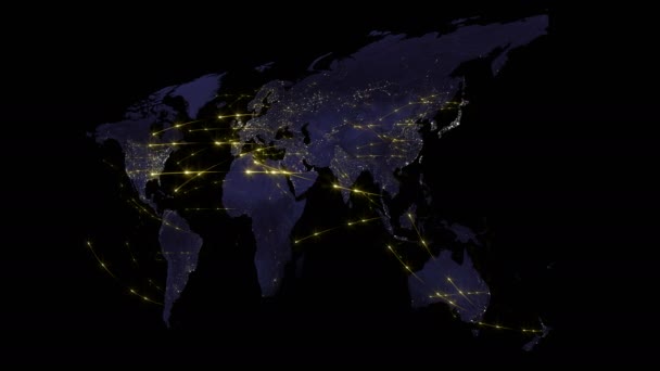 abstraktes Konzept des globalen Netzwerks. Internet und globale Kommunikation, globale Geschäfts- und Transportkommunikation der Erde - Filmmaterial, Video