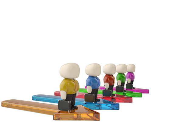 Personaggi colorati uomo d'ufficio sulla freccia illustrazione 3d
. - Foto, immagini