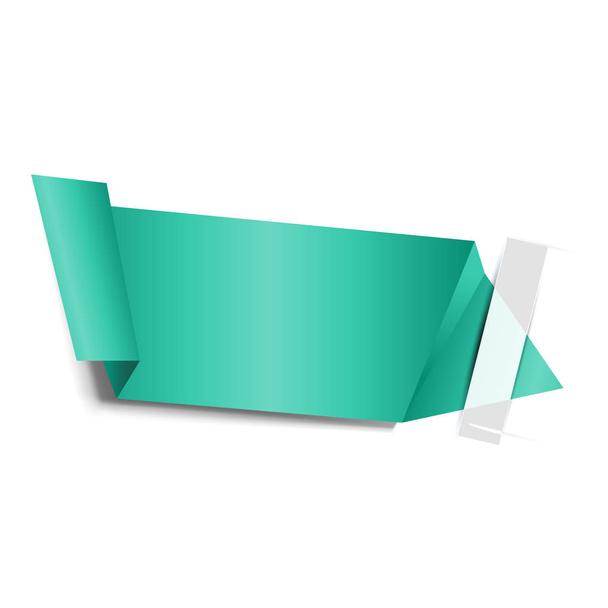 Modèle de bannière de style ruban vert Image vectorielle
 - Vecteur, image